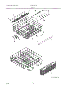 13 - Racks parts for Frigidaire Dishwasher DGBD2438PF3A from AppliancePartsPros.com