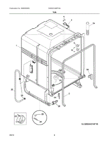 04 - Tub parts for Frigidaire Dishwasher DGBD2438PF4A from AppliancePartsPros.com