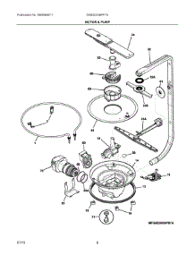 05 - Motor & Pump parts for Frigidaire Dishwasher DGBD2438PF7A from AppliancePartsPros.com