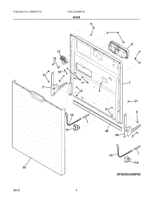 03 - Door parts for Frigidaire Dishwasher DGCD2444SA1A from AppliancePartsPros.com