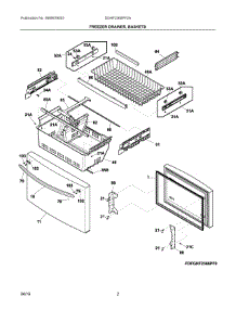 02 - Freezer Drawer, Baskets parts for Frigidaire Refrigerator DGHF2360PF2A from AppliancePartsPros.com