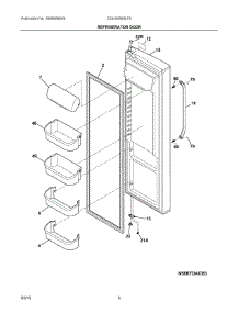 03 - Refrigerator Door parts for Frigidaire Refrigerator DGUS2645LF5 from AppliancePartsPros.com