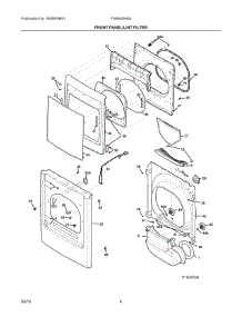 03 - Front Panel / Lint Filter parts for Frigidaire Dryer FARE4044MW1 from AppliancePartsPros.com
