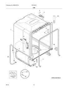 07 - Tub parts for Frigidaire Dishwasher FBD2400KS3B from AppliancePartsPros.com