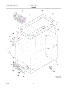 05 - Cabinet parts for Frigidaire Freezer FCCS151FW4 from AppliancePartsPros.com