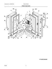 03 - Fresh Food Door parts for Frigidaire Refrigerator FDBC2250SS0 from AppliancePartsPros.com