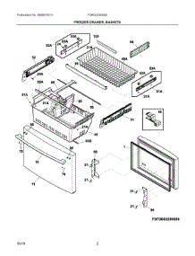 02 - Freezer Drawer, Baskets parts for Frigidaire Refrigerator FDBG2250SS0 from AppliancePartsPros.com