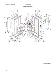 03 - Fresh Food Door parts for Frigidaire Refrigerator FDBN2750SS2 from AppliancePartsPros.com