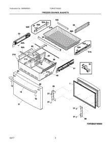 02 - Freezer Drawer, Baskets parts for Frigidaire Refrigerator FDBN2750SS3 from AppliancePartsPros.com