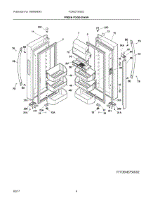03 - Fresh Food Door parts for Frigidaire Refrigerator FDBN2750SS3 from AppliancePartsPros.com