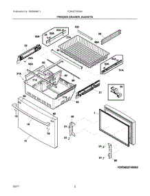 02 - Freezer Drawer, Baskets parts for Frigidaire Refrigerator FDBN2750SS4 from AppliancePartsPros.com