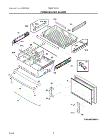 02 - Freezer Drawer, Baskets parts for Frigidaire Refrigerator FDBS2750SS1 from AppliancePartsPros.com