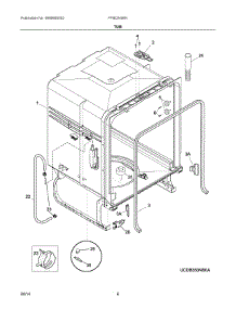 04 - Tub parts for Frigidaire Dishwasher FFBD2406NB3A from AppliancePartsPros.com