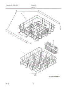 13 - Racks parts for Frigidaire Dishwasher FFBD2406NS2A from AppliancePartsPros.com