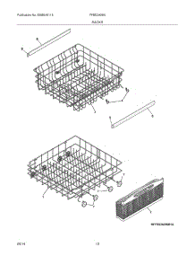 13 - Racks parts for Frigidaire Dishwasher FFBD2408NB1A from AppliancePartsPros.com