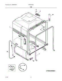 04 - Tub parts for Frigidaire Dishwasher FFBD2408NS3A from AppliancePartsPros.com