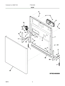 03 - Door parts for Frigidaire Dishwasher FFBD2408NW7C from AppliancePartsPros.com