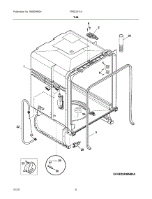 04 - Tub parts for Frigidaire Dishwasher FFBD2411NM4A from AppliancePartsPros.com