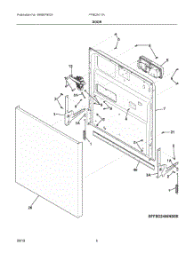 03 - Door parts for Frigidaire Dishwasher FFBD2411NM8B from AppliancePartsPros.com