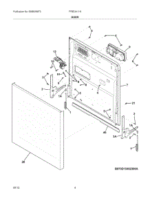 05 - Door parts for Frigidaire Dishwasher FFBD2411NW1A from AppliancePartsPros.com