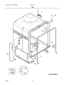 04 - Tub parts for Frigidaire Dishwasher FFBD2411NW3A from AppliancePartsPros.com