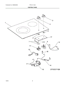02 - Control Panel parts for Frigidaire Cooktop FFEC2111QB from AppliancePartsPros.com