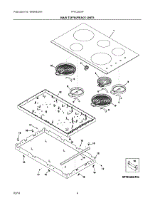 03 - Main Top / Surface Units parts for Frigidaire Cooktop FFEC3624PWA from AppliancePartsPros.com