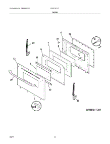 05 - Door parts for Frigidaire Range FFEF3012TBA from AppliancePartsPros.com