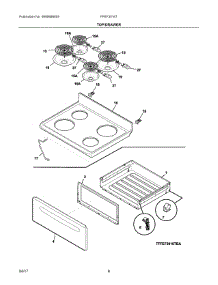 04 - Top / Drawer parts for Frigidaire Range FFEF3016TBA from AppliancePartsPros.com