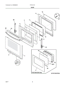 05 - Door parts for Frigidaire Range FFEF3016TBA from AppliancePartsPros.com