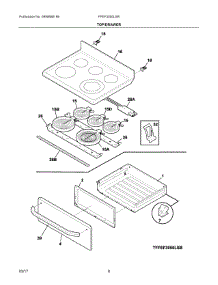 04 - Top / Drawer parts for Frigidaire Range FFEF3050LSR from AppliancePartsPros.com