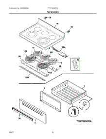 04 - Top / Drawer parts for Frigidaire Range FFEF3054TDA from AppliancePartsPros.com