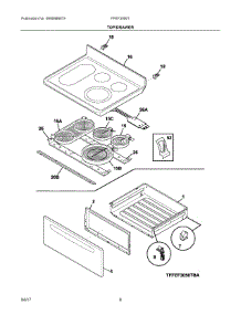 04 - Top / Drawer parts for Frigidaire Range FFEF3056TBA from AppliancePartsPros.com