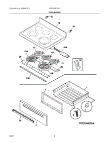 04 - Top / Drawer parts for Frigidaire Range FFEF3056TDA from AppliancePartsPros.com
