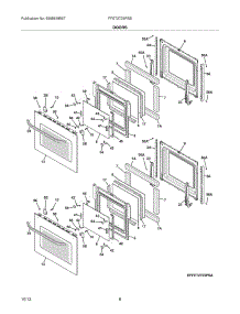 09 - Doors parts for Frigidaire Wall Oven FFET2725PSB from AppliancePartsPros.com