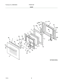 07 - Door parts for Frigidaire Wall Oven FFEW2725PWB from AppliancePartsPros.com