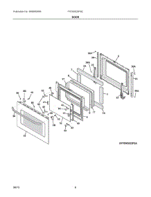 04 - Door parts for Frigidaire Oven FFEW3025PSC from AppliancePartsPros.com