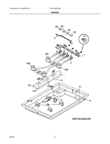 03 - Burner parts for Frigidaire Cooktop FFGC3005LWB from AppliancePartsPros.com