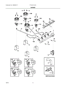 03 - Burner parts for Frigidaire Cooktop FFGC3015LSC from AppliancePartsPros.com