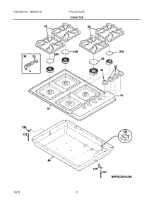 02 - Cook Top parts for Frigidaire Cooktop FFGC3015LWC from AppliancePartsPros.com