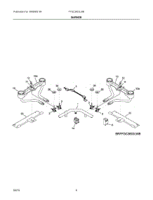 03 - Burner parts for Frigidaire Cooktop FFGC3603LWB from AppliancePartsPros.com