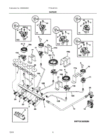 03 - Burner parts for Frigidaire Cooktop FFGC3610QBA from AppliancePartsPros.com