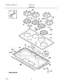 02 - Cook Top parts for Frigidaire Cooktop FFGC3613LSD from AppliancePartsPros.com