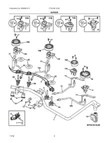 03 - Burner parts for Frigidaire Cooktop FFGC3613LSD from AppliancePartsPros.com