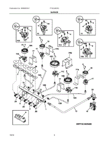 03 - Burner parts for Frigidaire Cooktop FFGC3625QWA from AppliancePartsPros.com