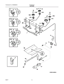 03 - Burner parts for Frigidaire Range FFGF3016TWA from AppliancePartsPros.com