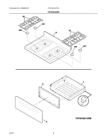 05 - Top / Drawer parts for Frigidaire Range FFGF3021ZWG from AppliancePartsPros.com