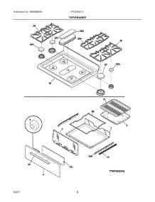 05 - Top / Drawer parts for Frigidaire Range FFGF3051TWA from AppliancePartsPros.com