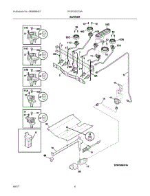 03 - Burner parts for Frigidaire Range FFGF3052TSA from AppliancePartsPros.com