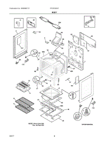 04 - Body parts for Frigidaire Range FFGF3054TBA from AppliancePartsPros.com
